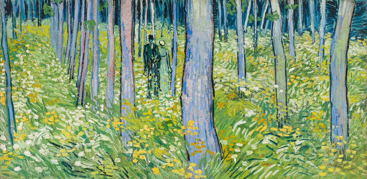 Vegetação rasteira com duas figuras de Vincent van Gogh