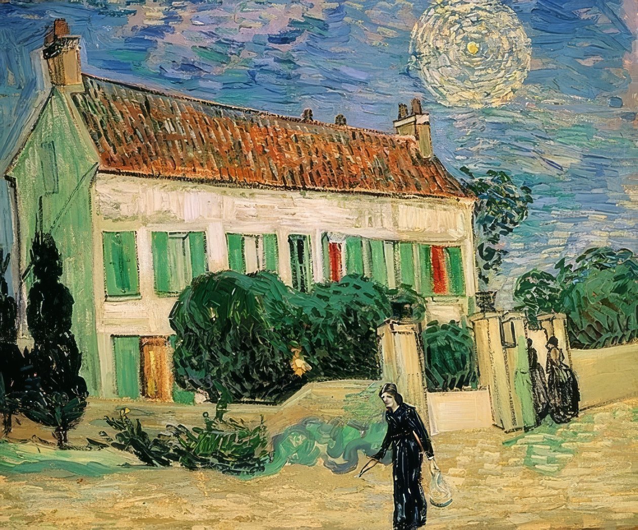 Casa branca à noite. Junho de 1890 de Vincent van Gogh
