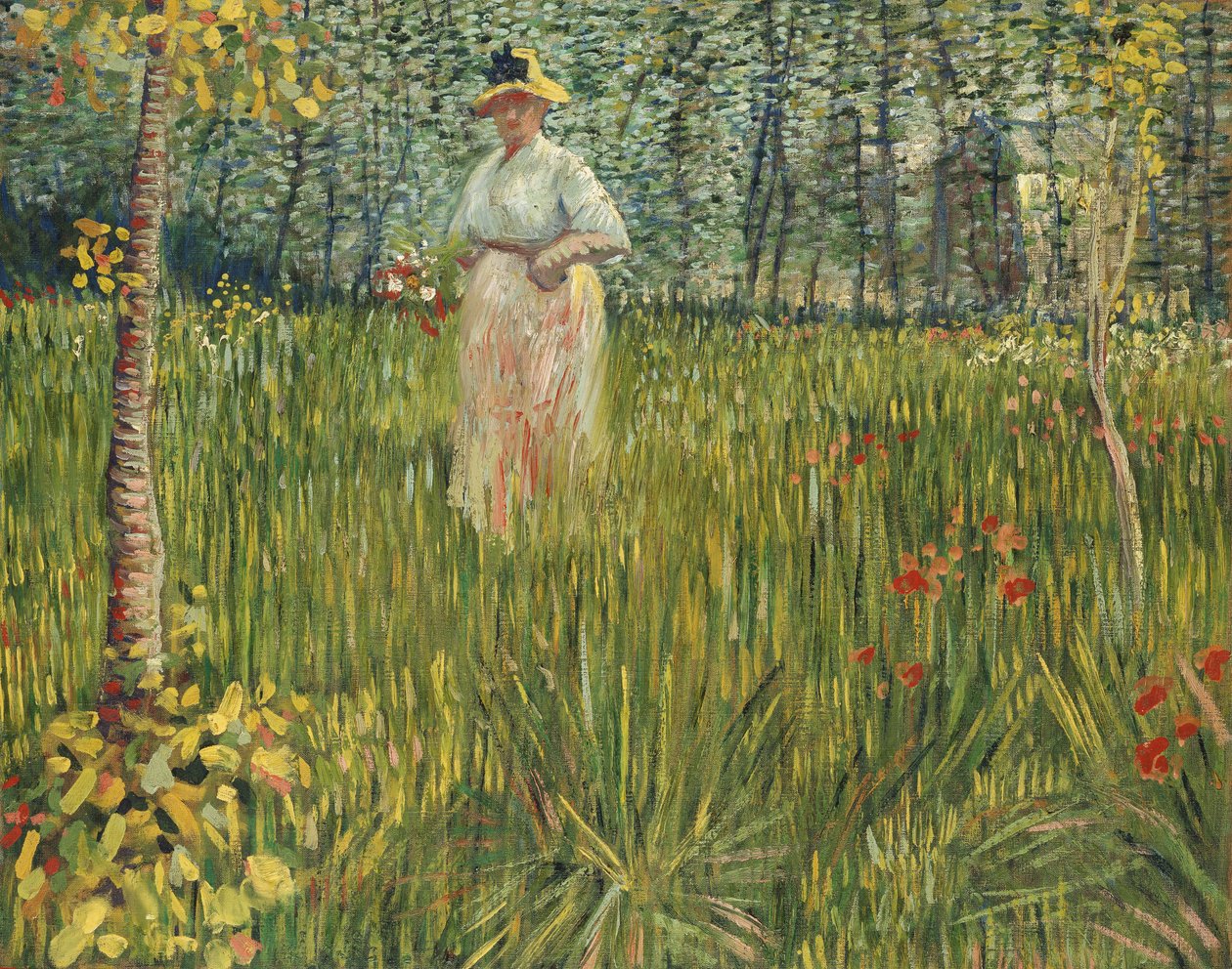 Mulher em um jardim, 1887 de Vincent van Gogh
