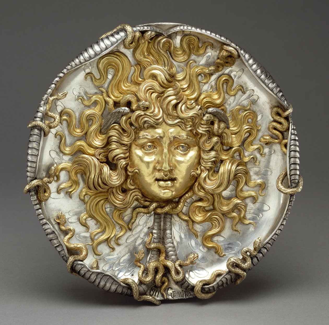 Medusa, 1911 (prata dourada) de Vincenzo Gemito