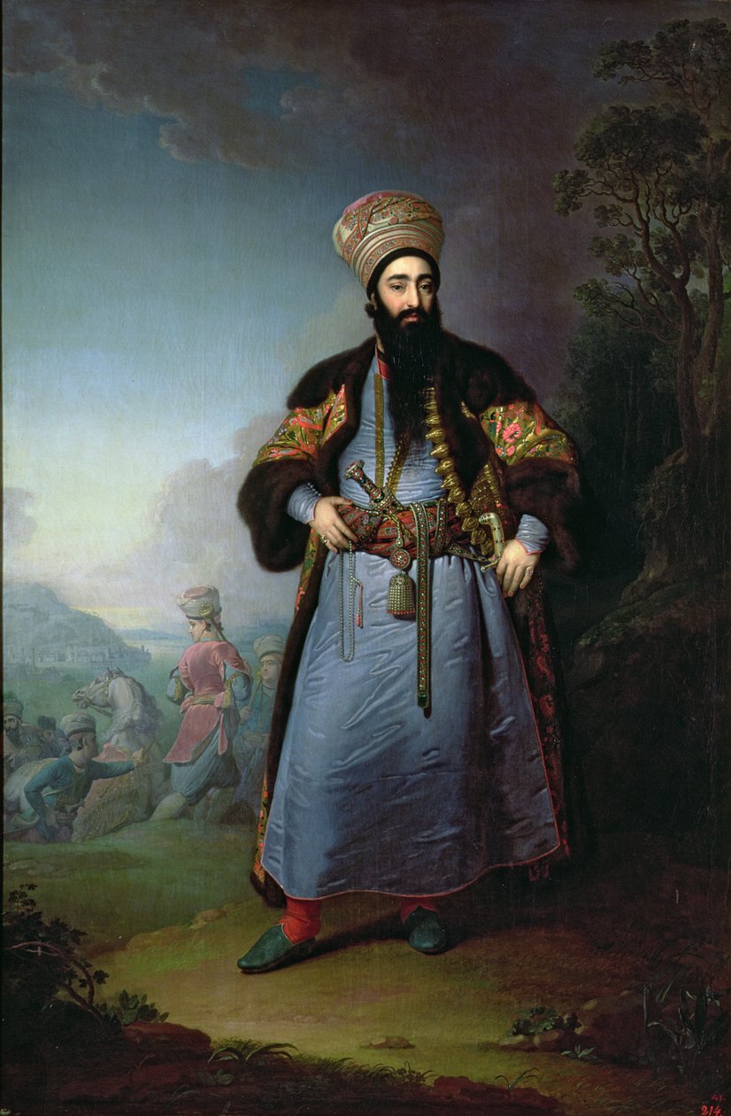 Retrato de Murtaza-Kuli-Khan (d.1800) irmão de Aga-Mahommed, o Xá persa, 1796 de Vladimir Lukich Borovikovsky