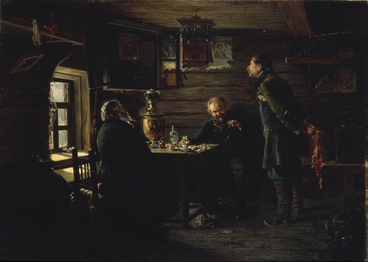 Os amantes do rouxinol, 1872-1873 de Vladimir Egorovic Makovsky