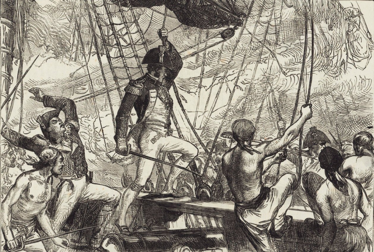 Combate Naval (litho) de John Ward Dunsmore