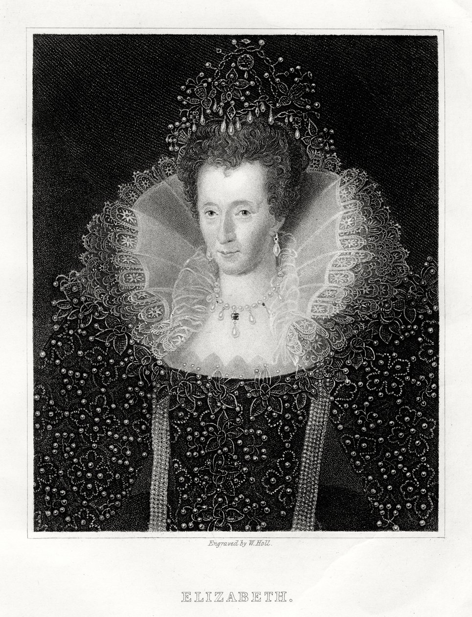 Rainha Elizabeth I, 1860 de W. Holl