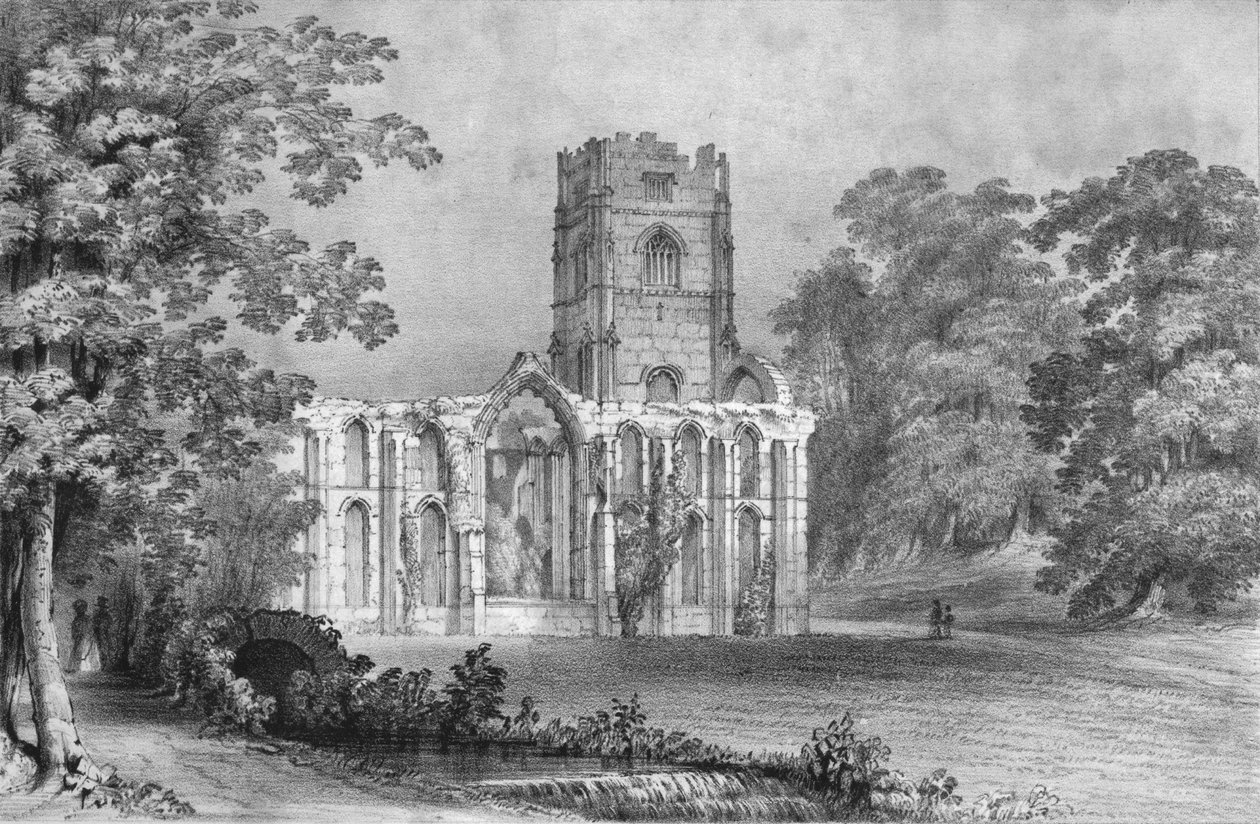 Abadia das fontes, 1840 de W Monkhouse