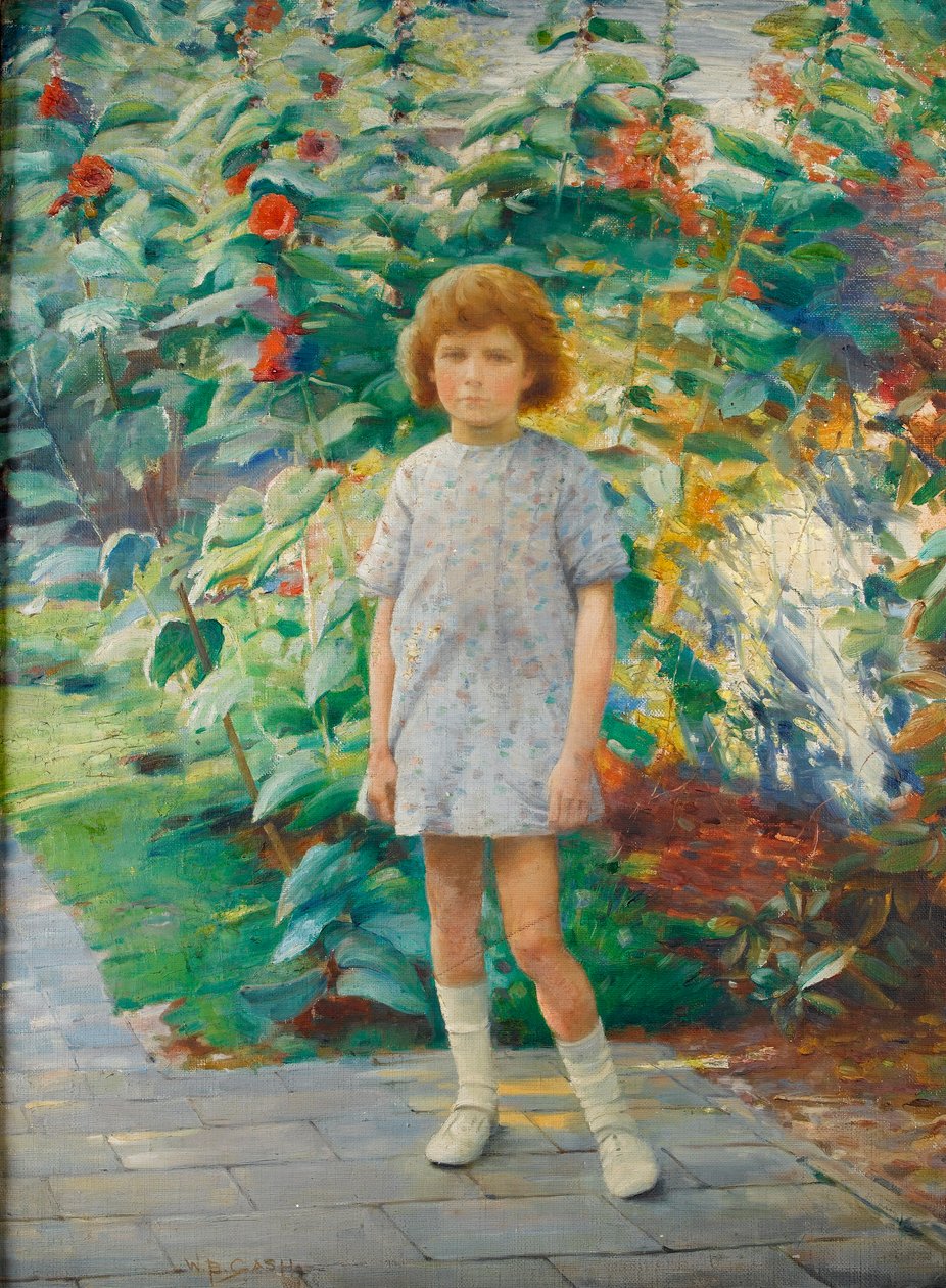 Menina em um jardim de Walter Bonner Gash