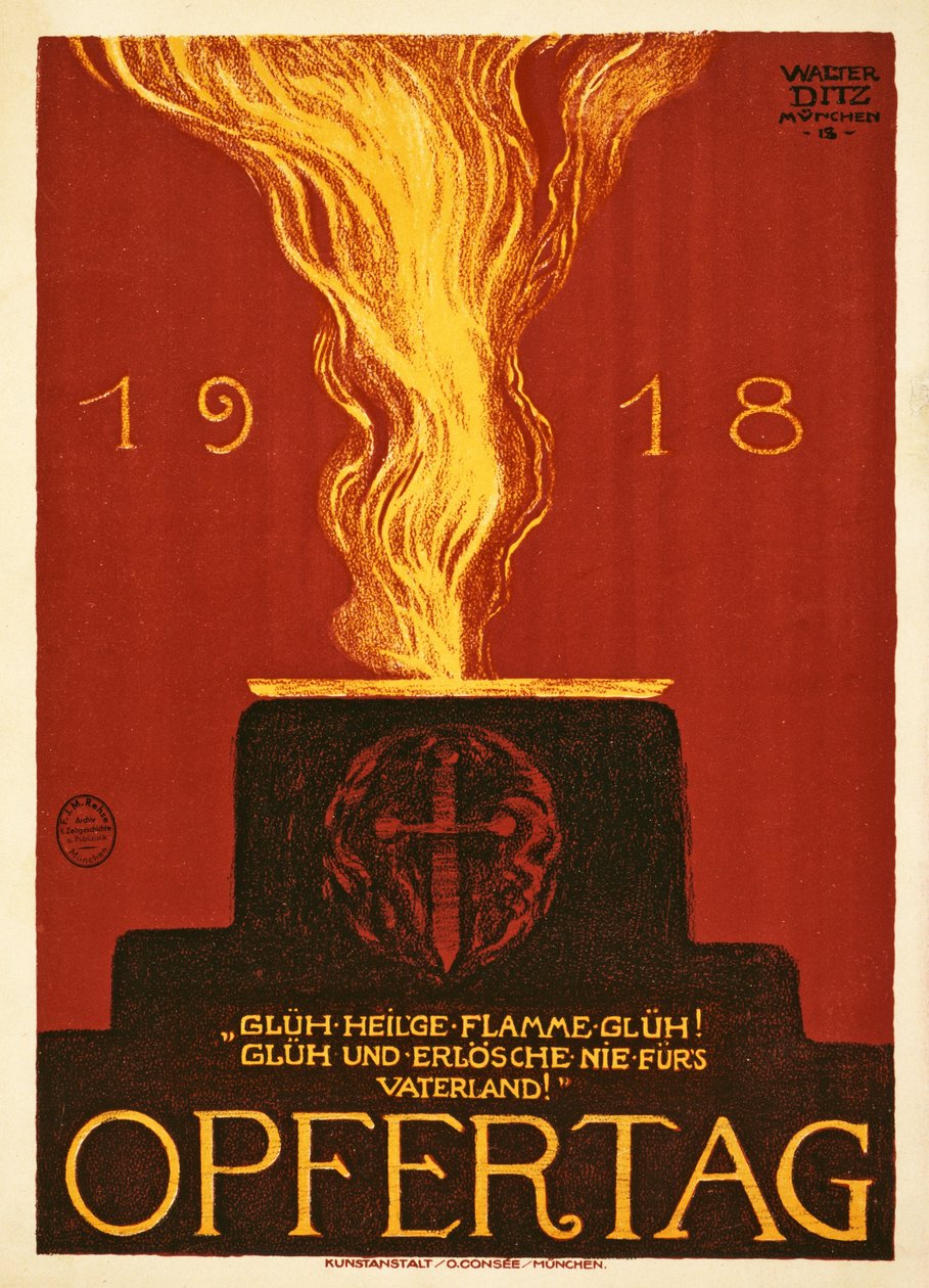 Dia do Sacrifício, 1918, pub. Munique, 1918 de Walter Ditz