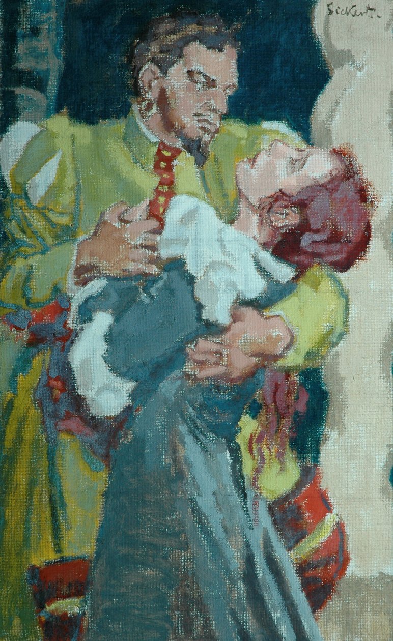 Leslie Banks como Petruchio e Edith Evans como Katherine em &39;The Taming of the Shrew&39;, c.1937 (óleo sobre tela grossa) de Walter Richard Sickert