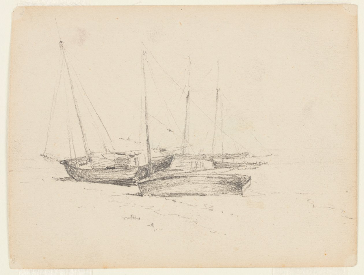 Barcos de pesca à beira-mar de Walter Clark