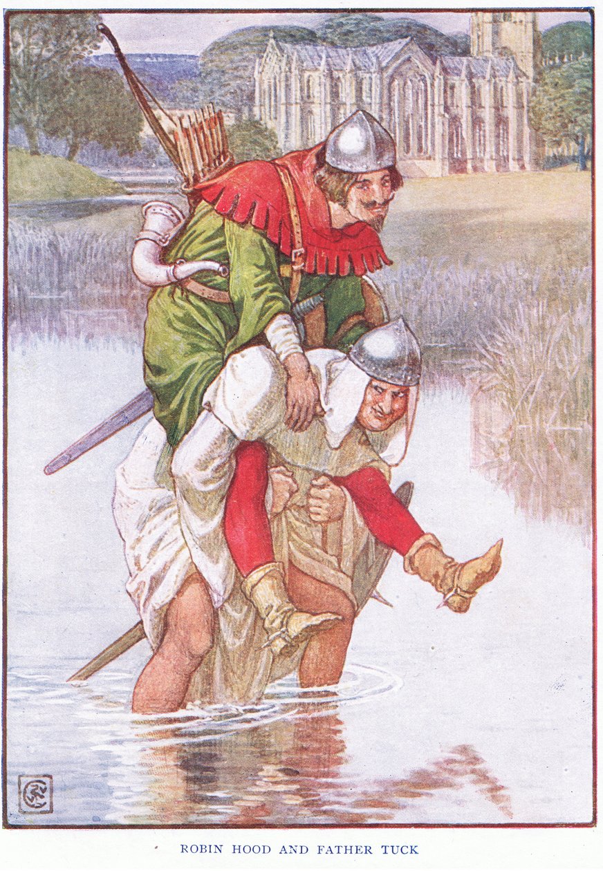 Robin Hood e Pai Tuck, c.1920 de Walter Crane