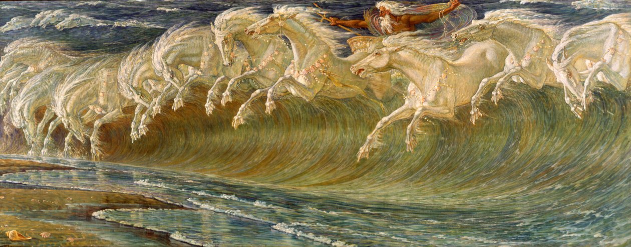 Os Cavalos de Netuno, 1892 de Walter Crane