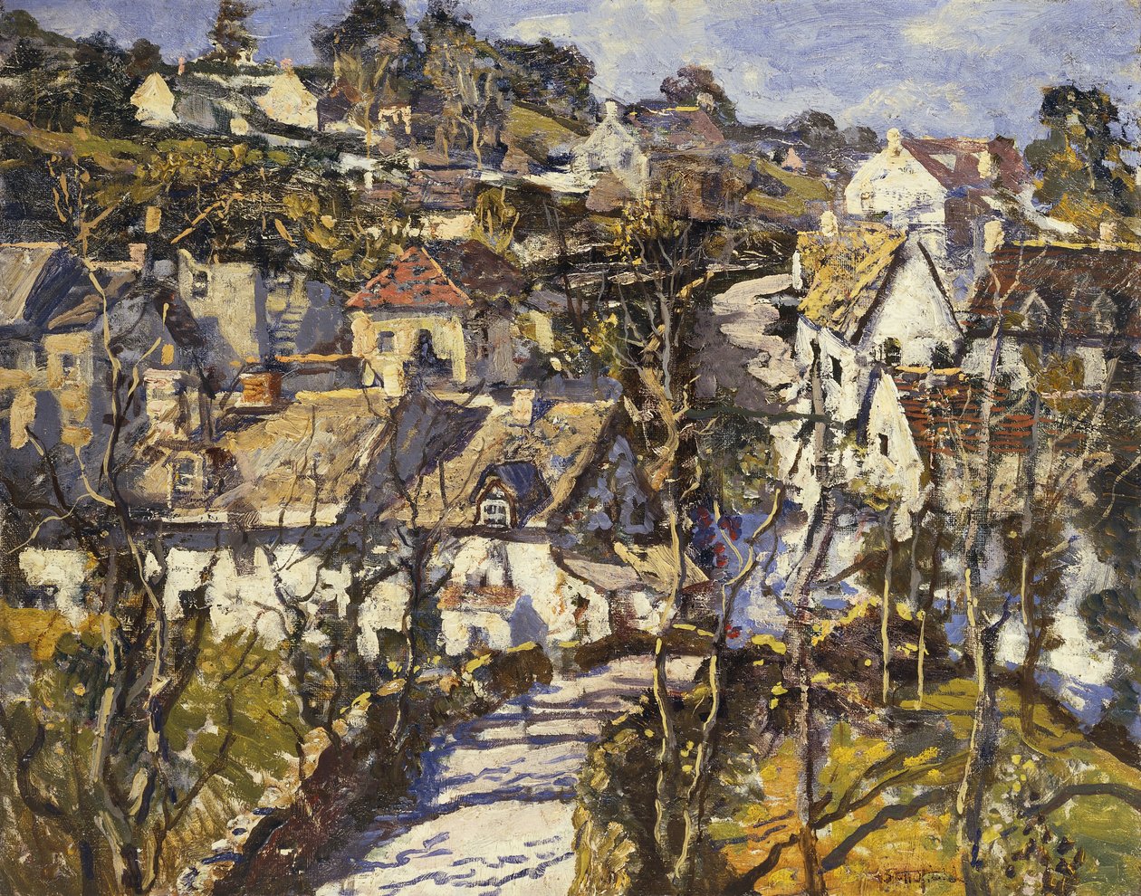 The Village Bridge de Walter Elmer Schofield