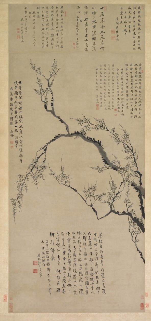 Ameixas em flor, 1747. de Wang Shishen