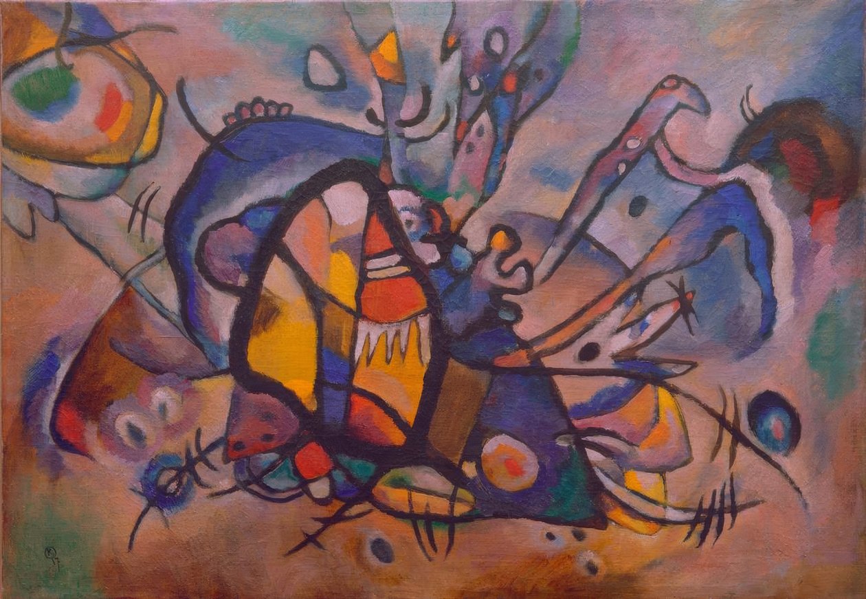 Composição abstrata (pássaro de fogo) de Wassily Kandinsky