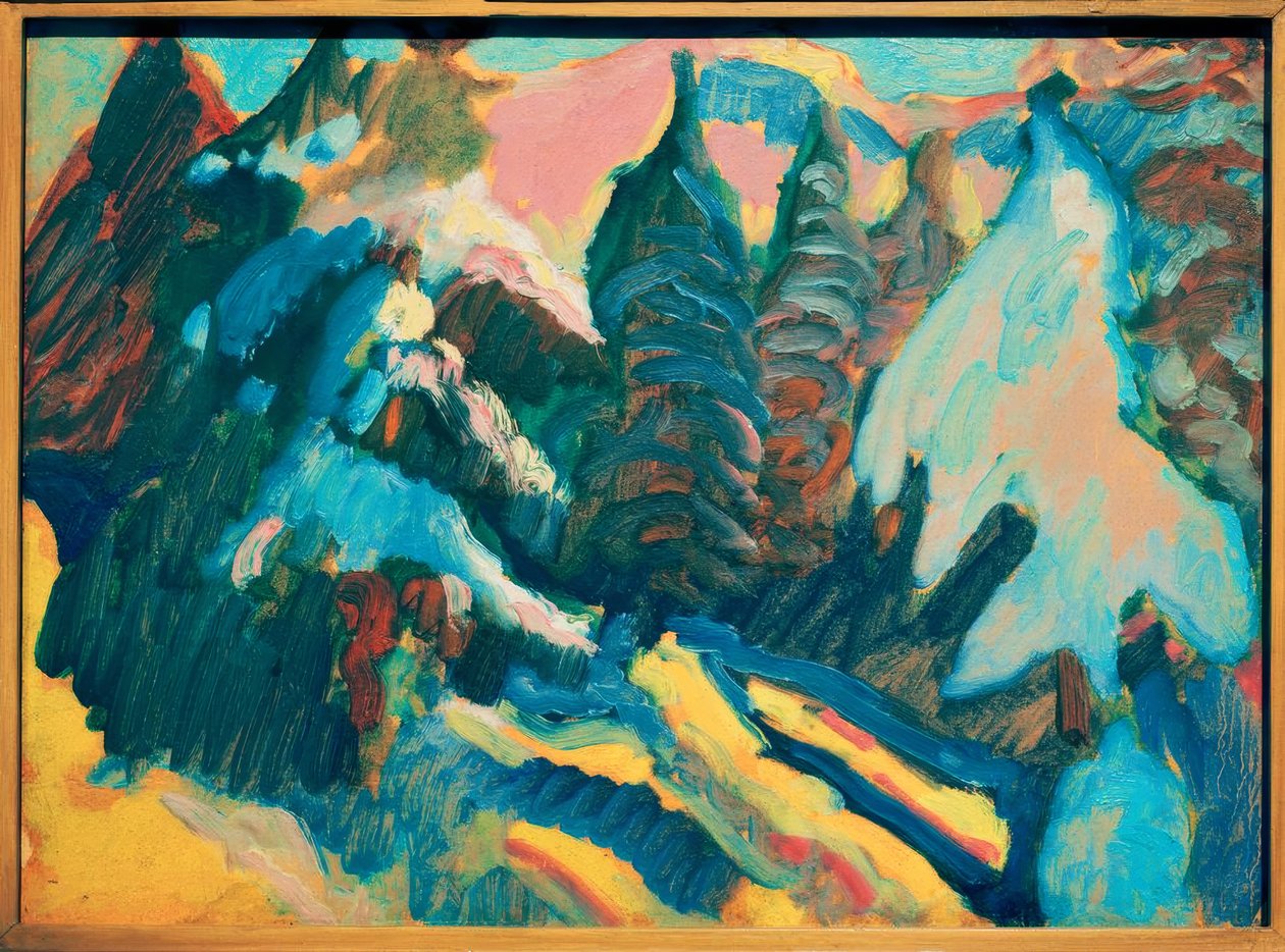 Kochel - árvores nevadas de Wassily Kandinsky
