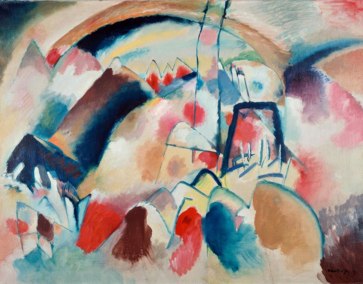 Paisagem com igreja de Wassily Kandinsky