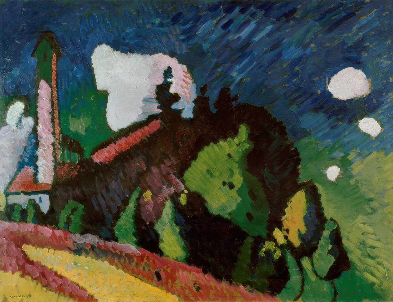 Paisagem com torre de Wassily Kandinsky