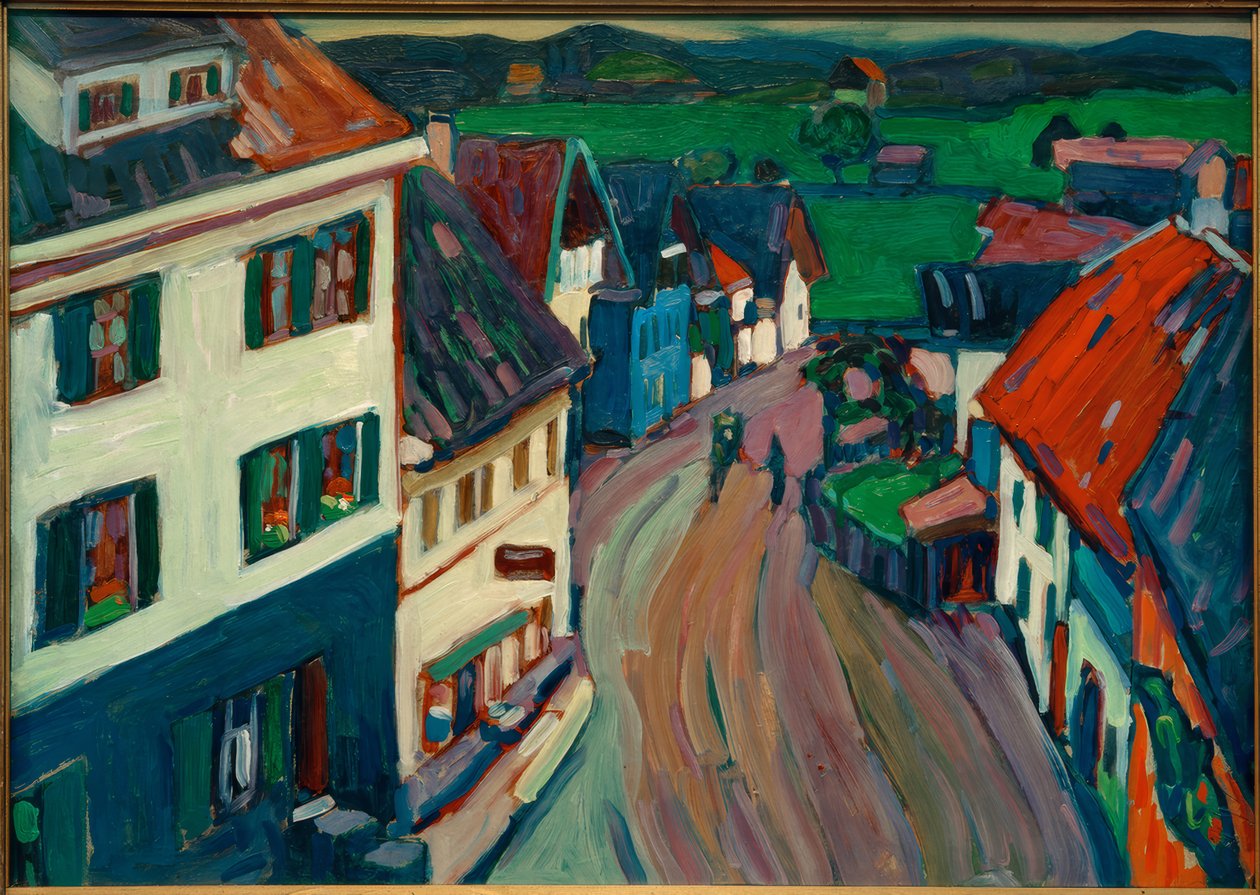 Murnau - vista da janela do Griesbräu de Wassily Kandinsky