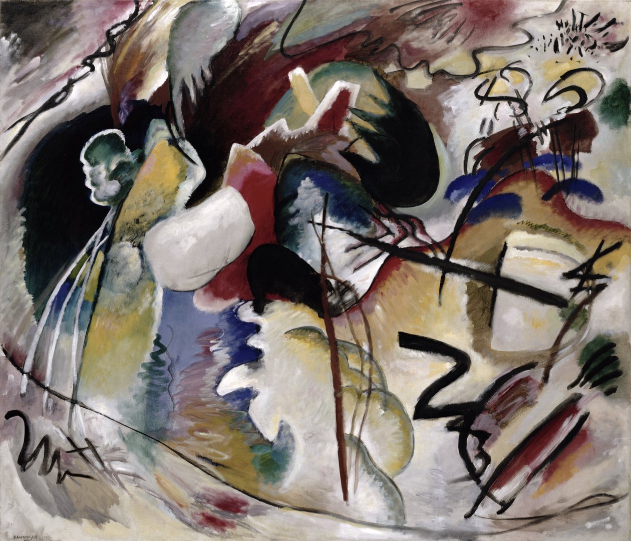 Pintura com forma branca, 1913 de Wassily Kandinsky