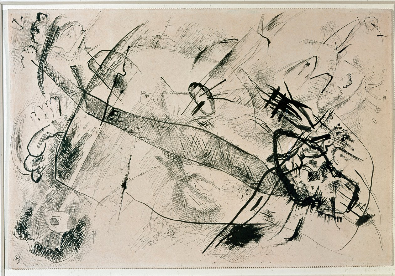 Desenho de Vassily Kandinsky (ou Wassily Kandinski ou Kandinskij, 1866-1944). 1915 New York, Museu de Arte Moderna de Wassily Kandinsky