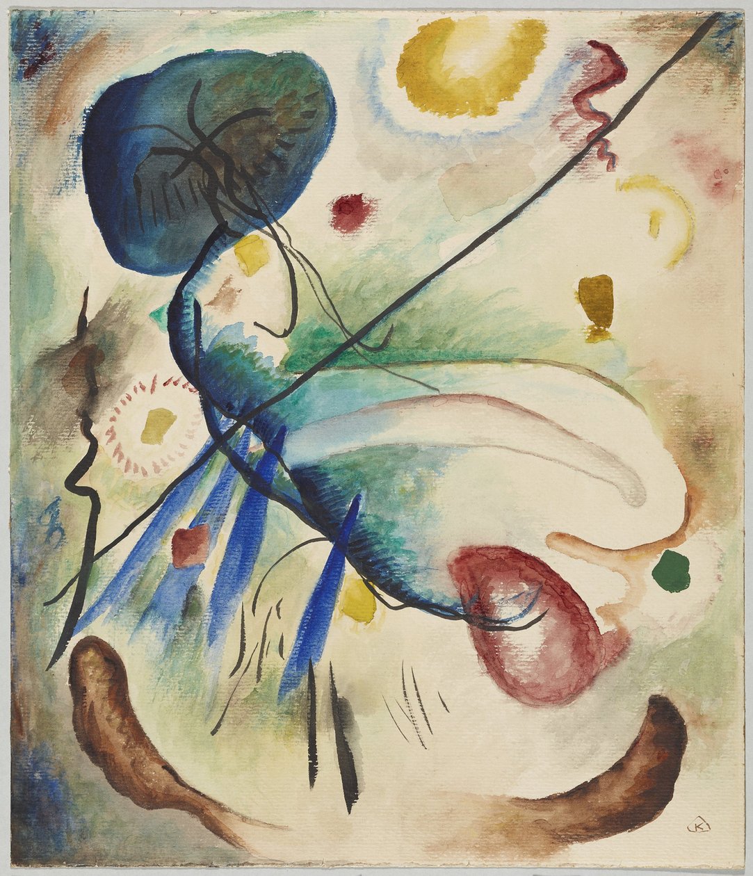 Aguarela com pincelada de Wassily Kandinsky