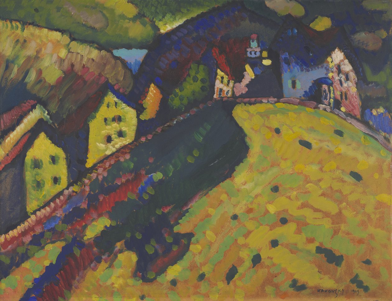 Casas em Murnau, 1909 de Wassily Kandinsky