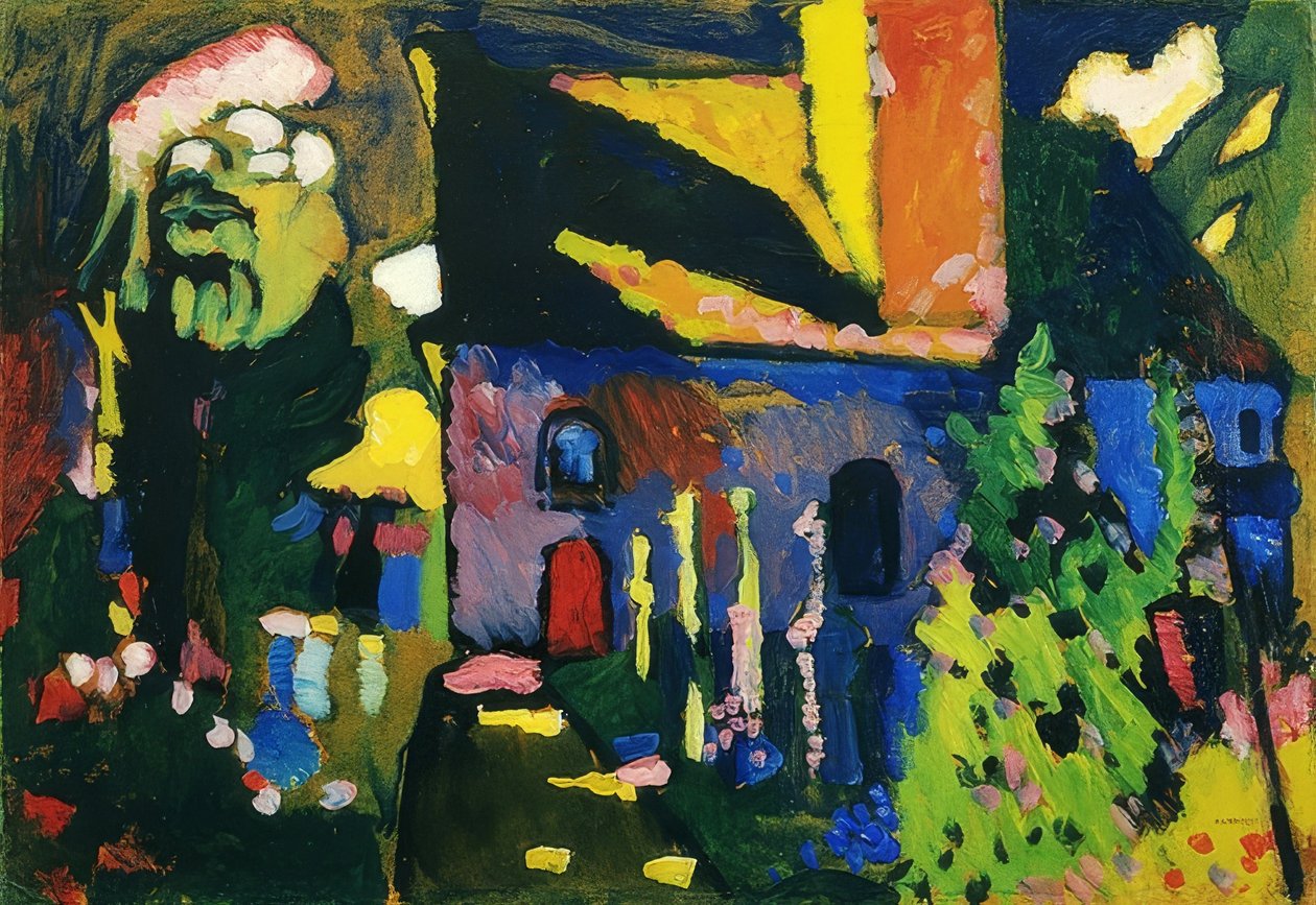 Igreja em Murnau. 1909 de Wassily Kandinsky