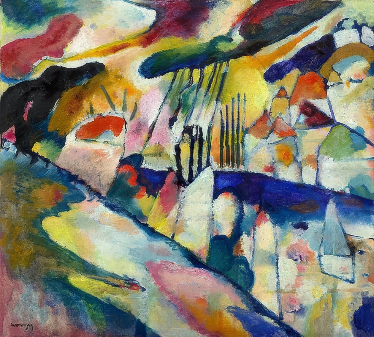 Paisagem com chuva. 1913 de Wassily Kandinsky