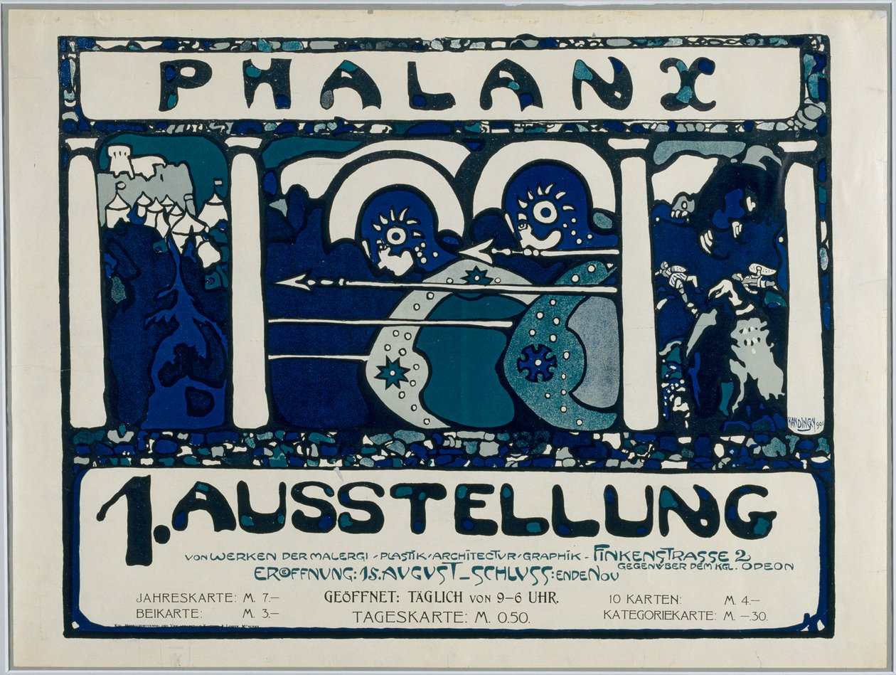 Cartaz para a primeira exposição da Falange de Wassily Kandinsky