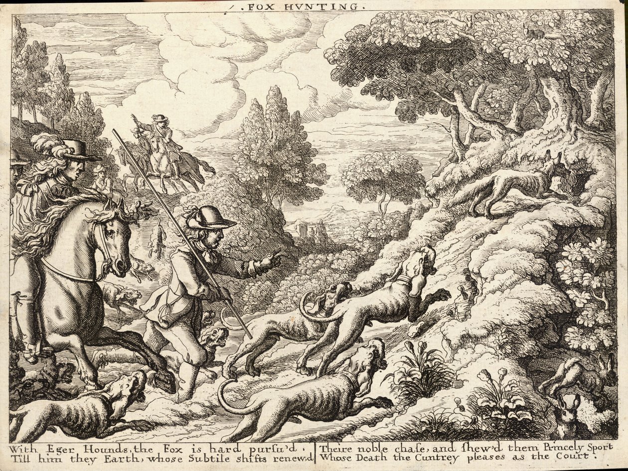 caça à raposa de Wenceslaus Hollar