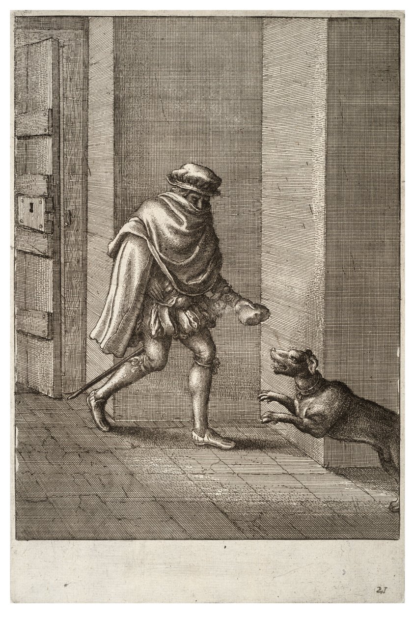 O cachorro e o ladrão de Wenceslaus Hollar