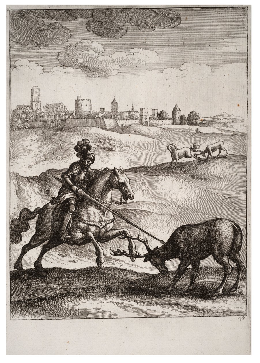 O veado e o cavalo de Wenceslaus Hollar