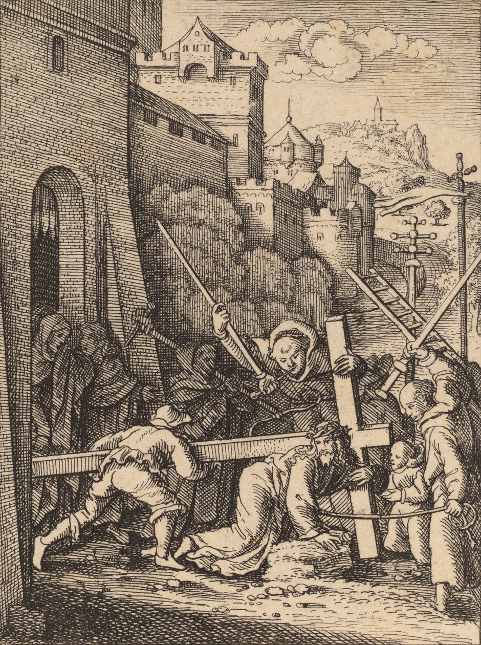 A carregar a cruz. de Wenceslaus Hollar