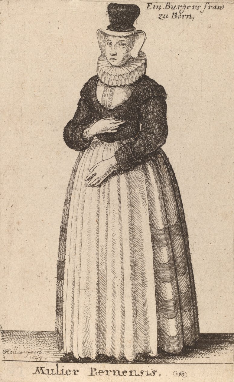 Mulier Bernsis, 1649. de Wenceslaus Hollar