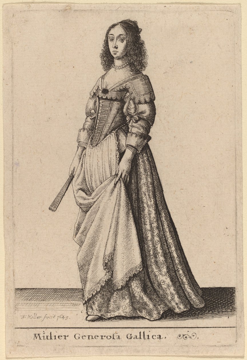 Nobre mulher francesa de Wenceslaus Hollar