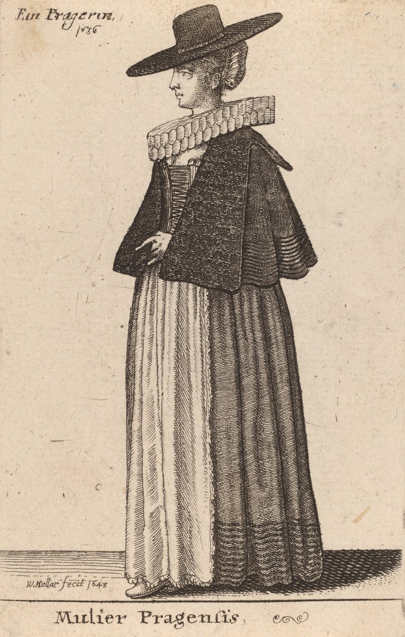 Mulher de Praga, 1643 de Wenceslaus Hollar