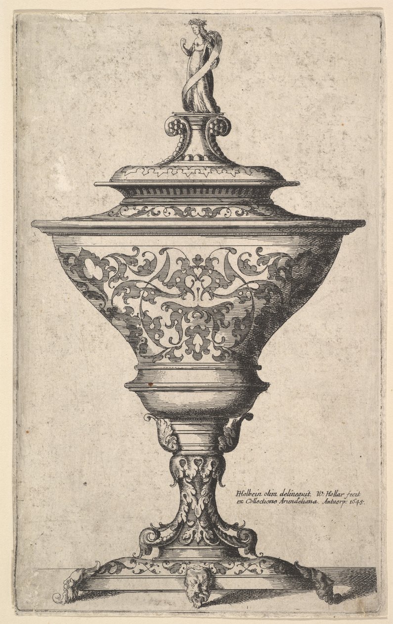 Cálice ornamentado com pés de máscaras, 1645. de Wenceslaus Hollar