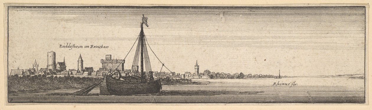 Rudesheim, 1642-44. de Wenceslaus Hollar