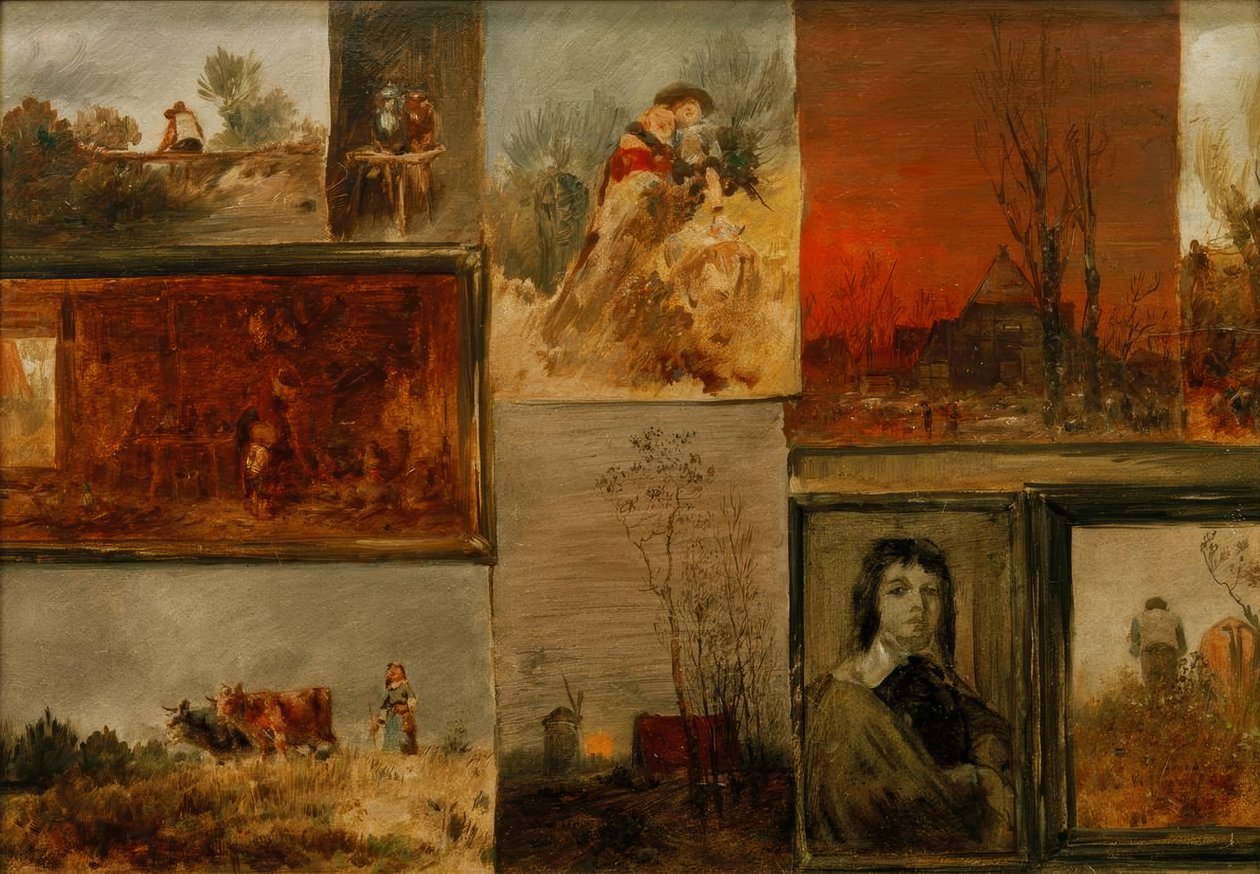 Foto de coleção com 9 estudos de Wilhelm Busch