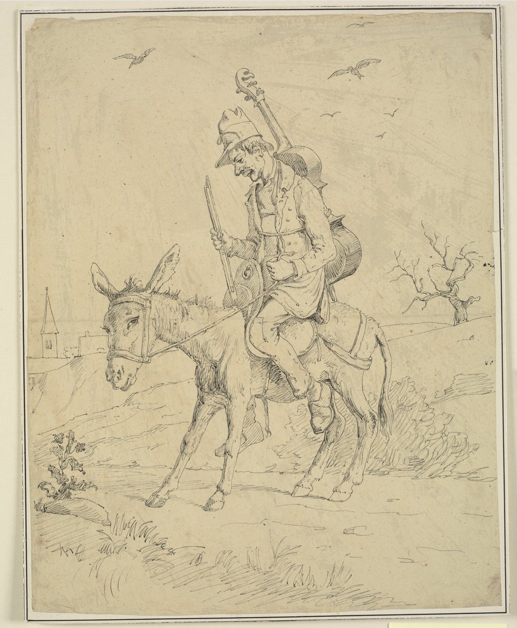 Violinista em um burro de Wilhelm Marstrand
