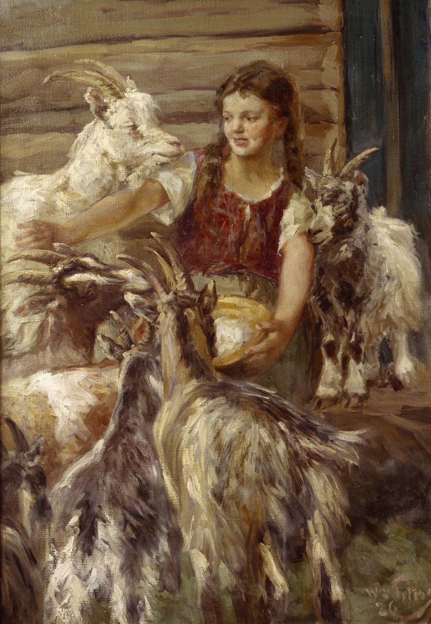 Alimentando as cabras de Wilhelm Peters