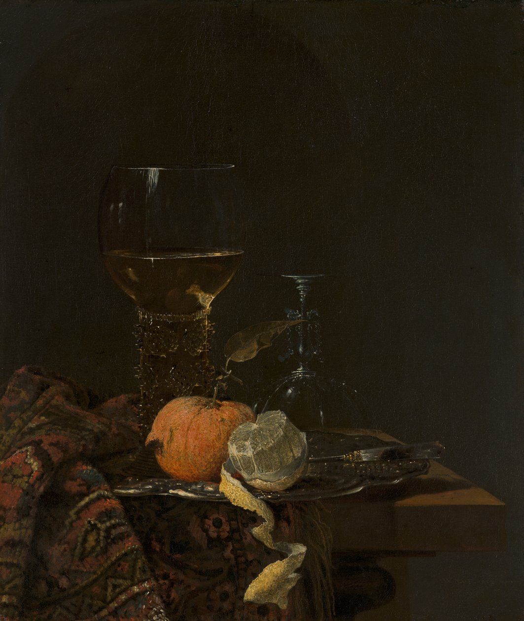 Ainda vida com um roemer de Willem Kalf