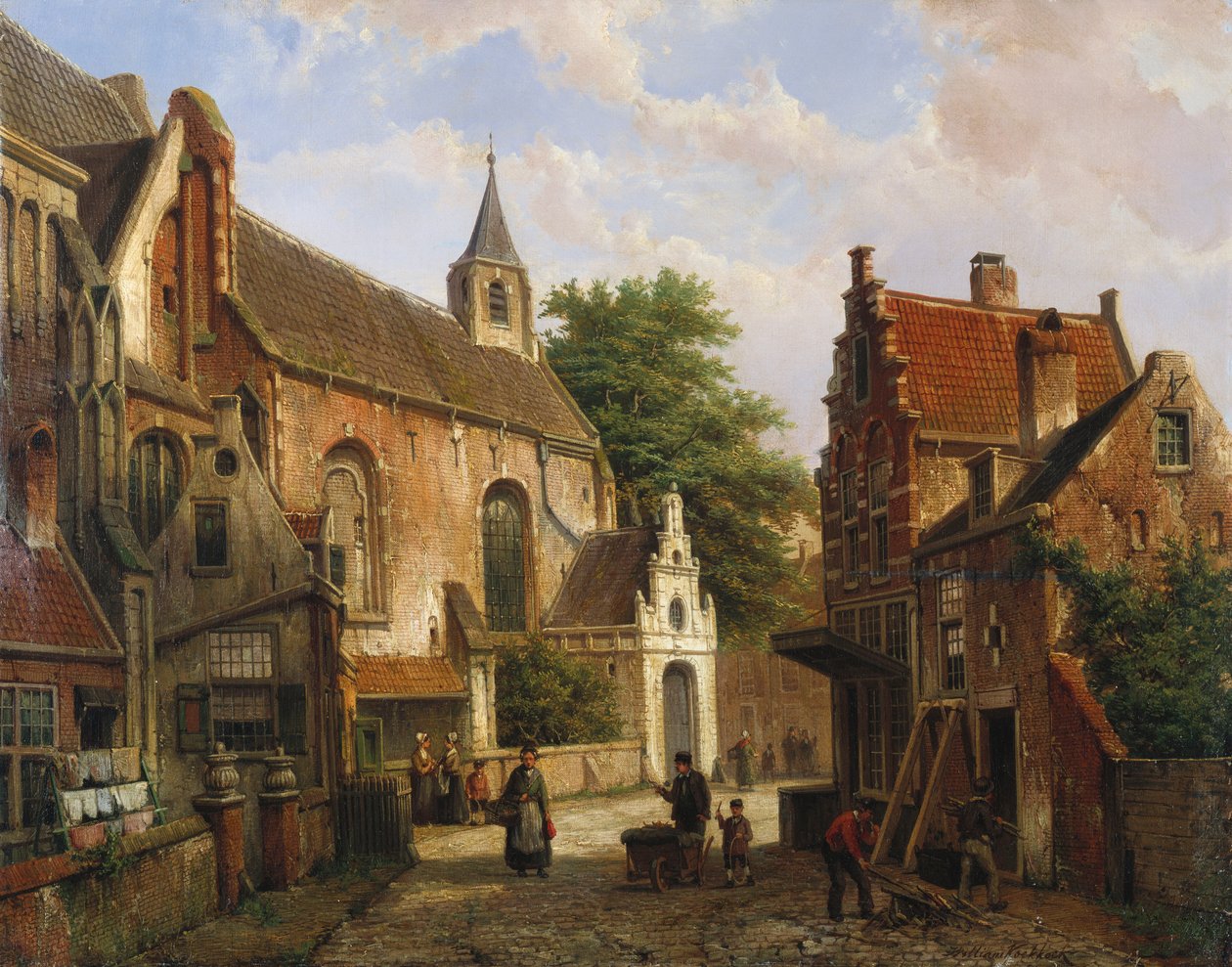 Uma cena de rua em Delft de Willem Koekkoek