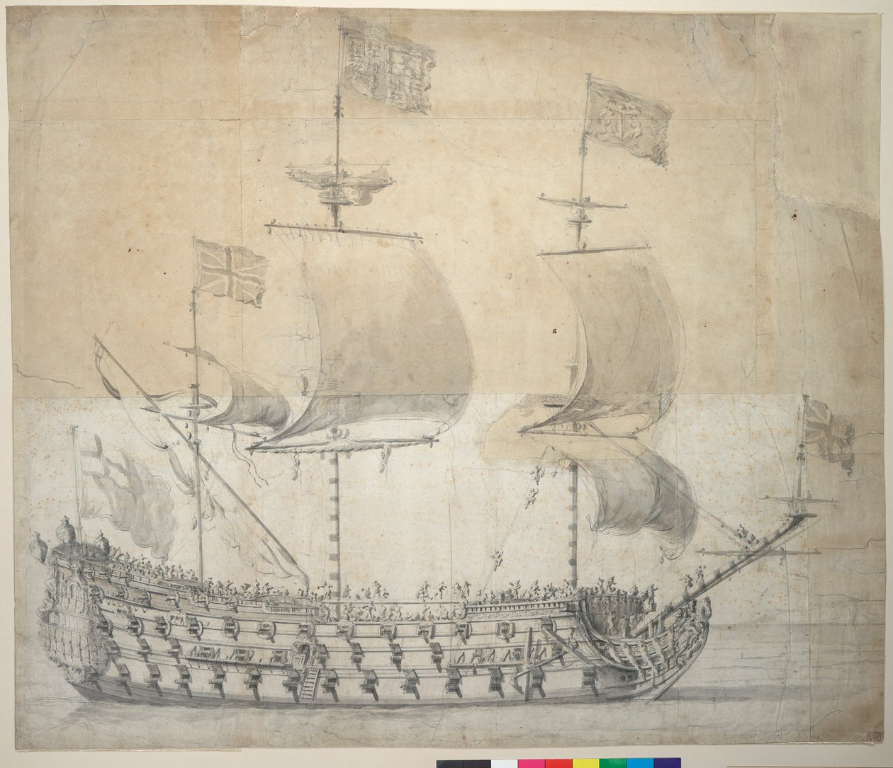 HMS Britannia (desenho) de Willem van de the Elder Velde