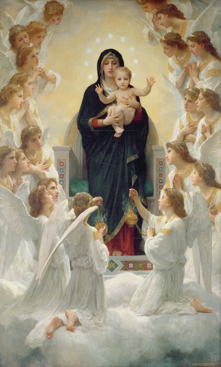 A Virgem com Anjos de William Adolphe Bouguereau