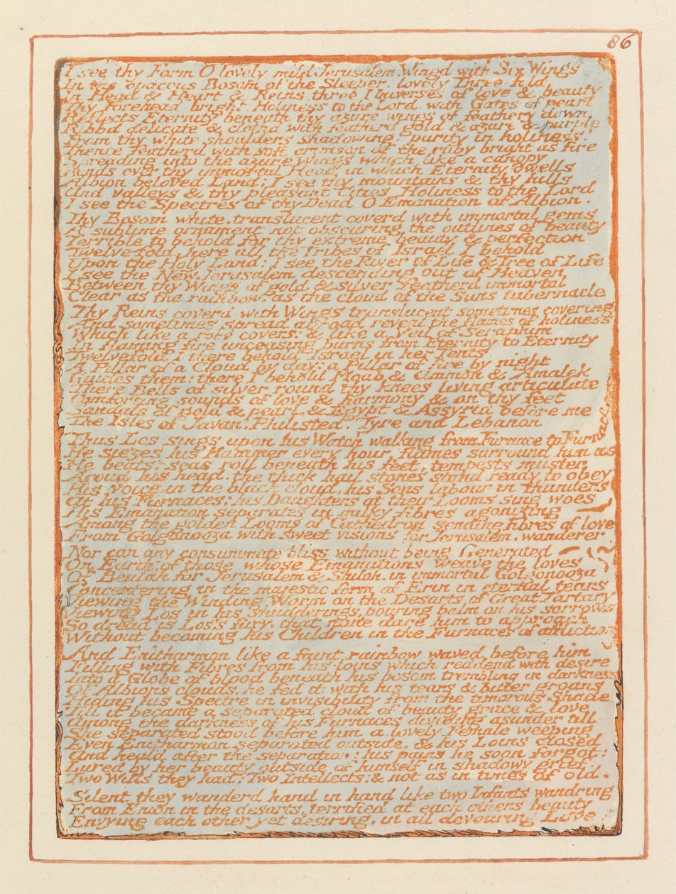 Jerusalém, Placa 86, de William Blake