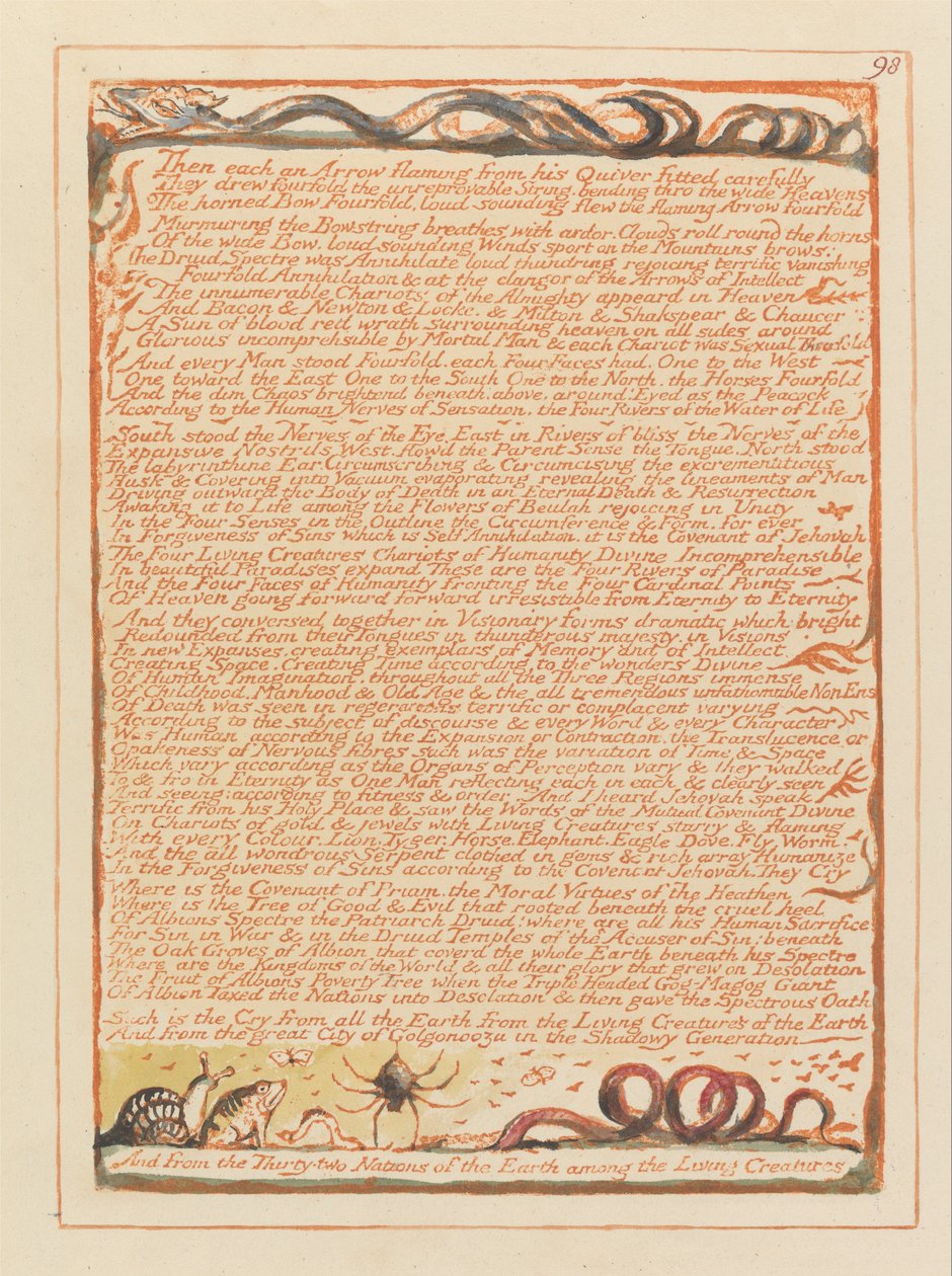 Jerusalém, Placa 98, de William Blake