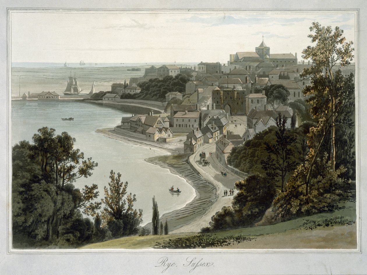 Centeio, East Sussex, de "Uma viagem pela Grã-Bretanha, realizada entre os anos de 1814 e 1825", publicada em 1823 de William Daniell