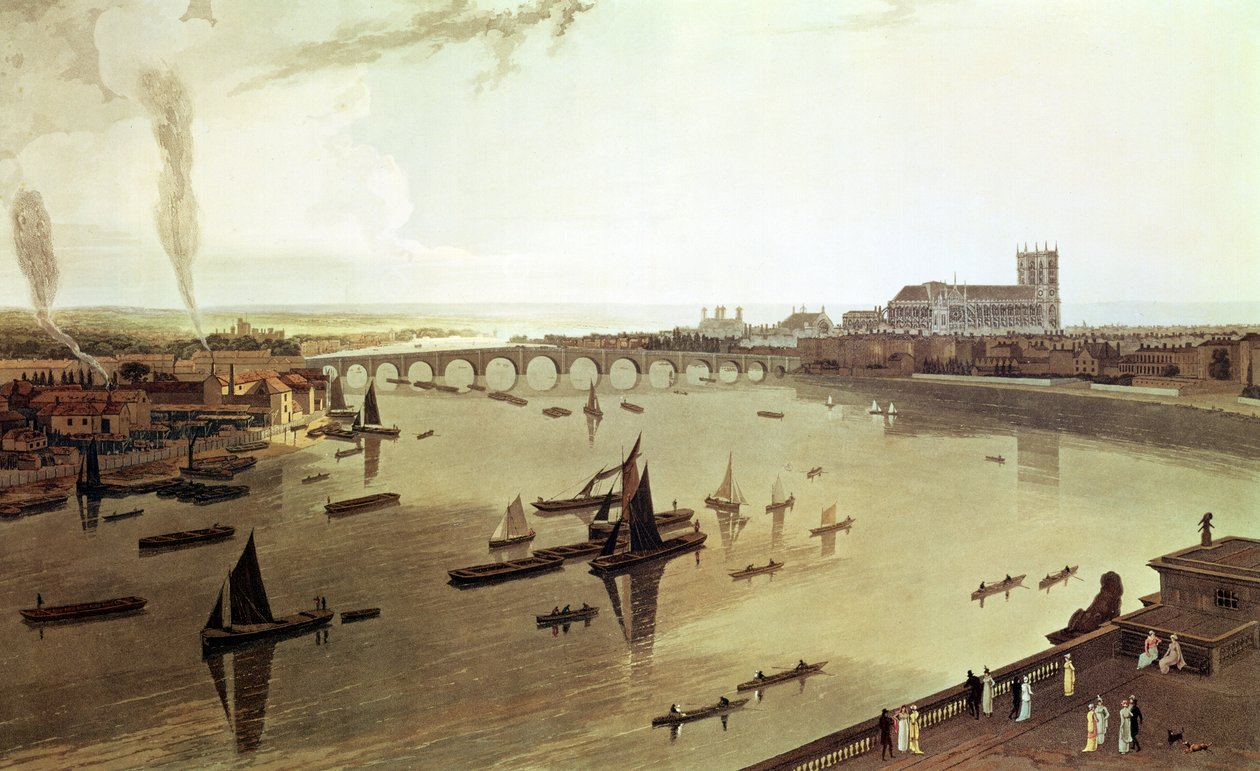 Ponte de Westminster, de "General Views of London", 1804 de William Daniell