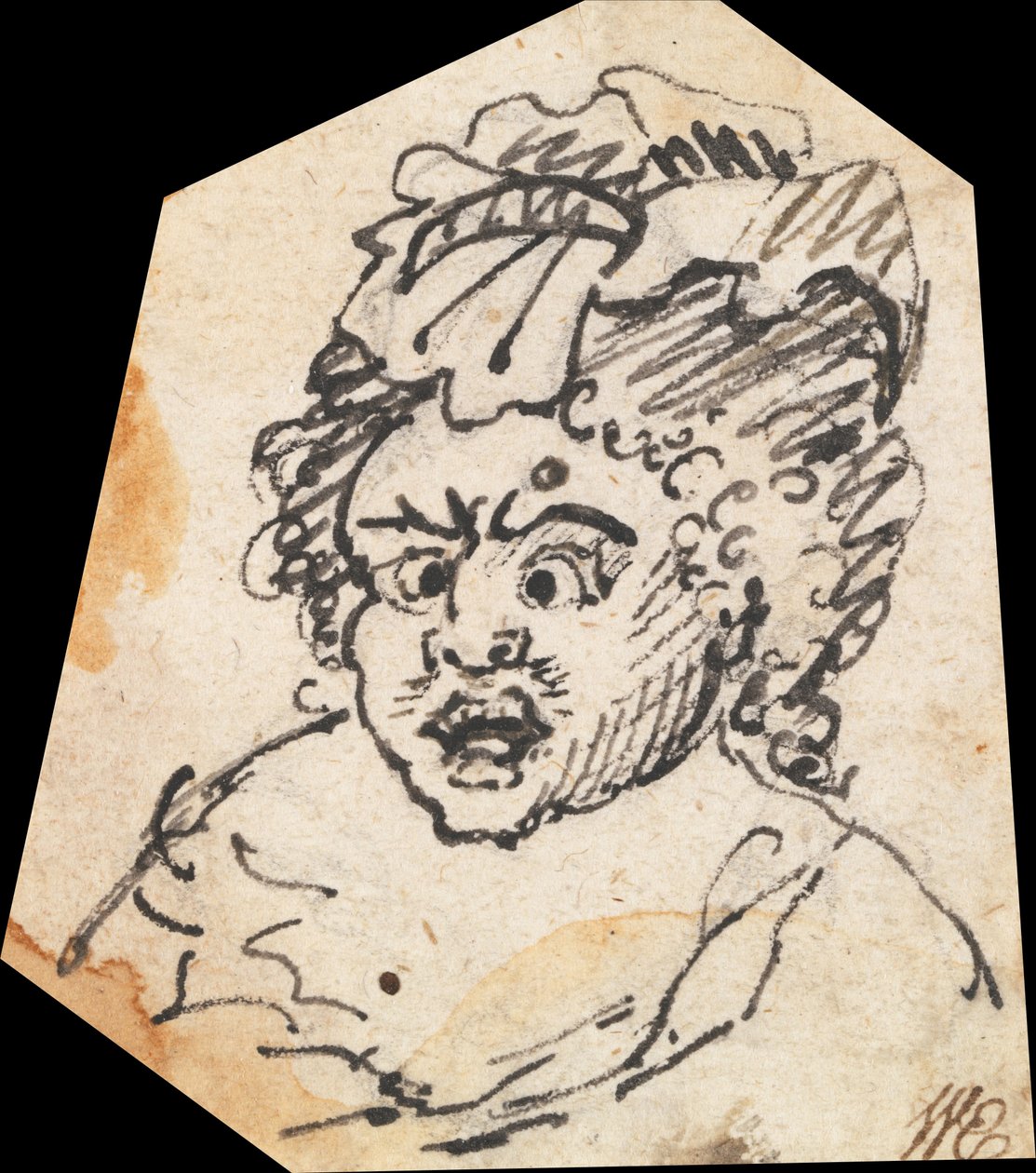 Cabeça masculina grotesca de William Hogarth